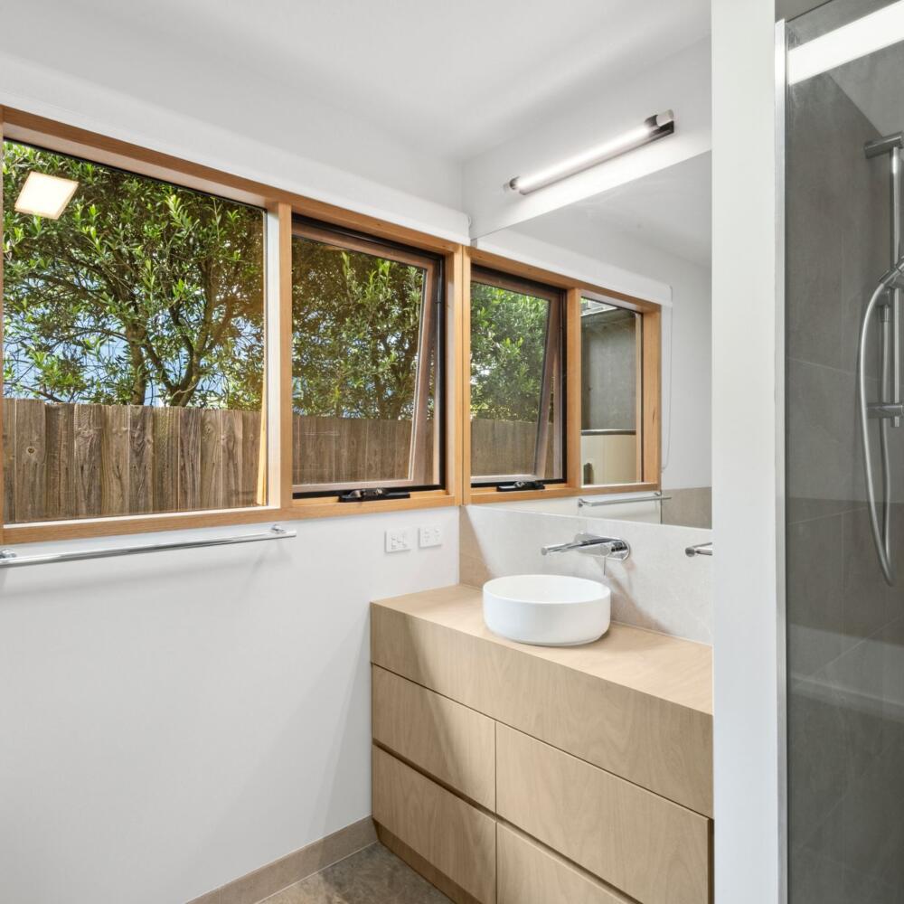 Bathroom timber awning window
